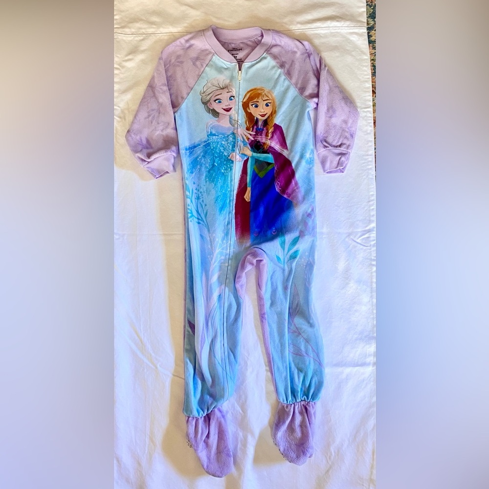 Disney - Frozen Kids One Piece Pajama - Purple and Blue - Size 3T